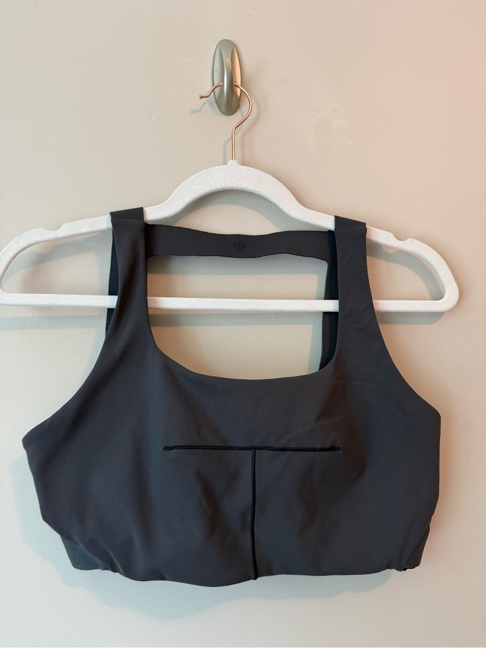 Lululemon Lab Esker Bra Graphite Grey Sz 8 Medium Support Yoga Bra VGUC
